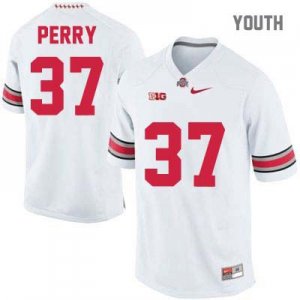 Youth NCAA Ohio State Buckeyes Joshua Perry #37 College Stitched Authentic Nike White Football Jersey ZX20A87XM